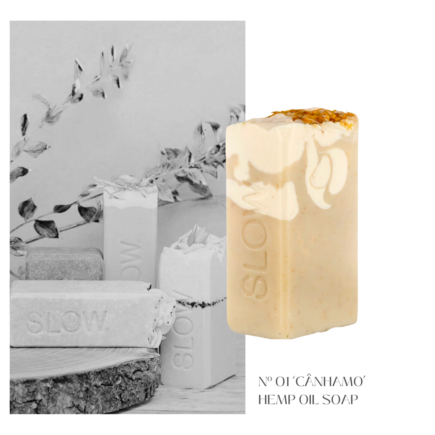 Slow. - Handseife - N°01 - Hemp Oil Soap mit Zedernholz&Lavendel