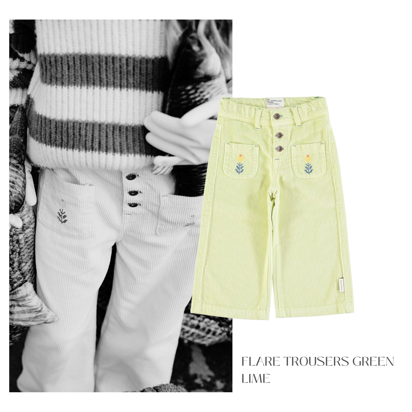 Piupiuchick - Flare Trousers Green Lime
