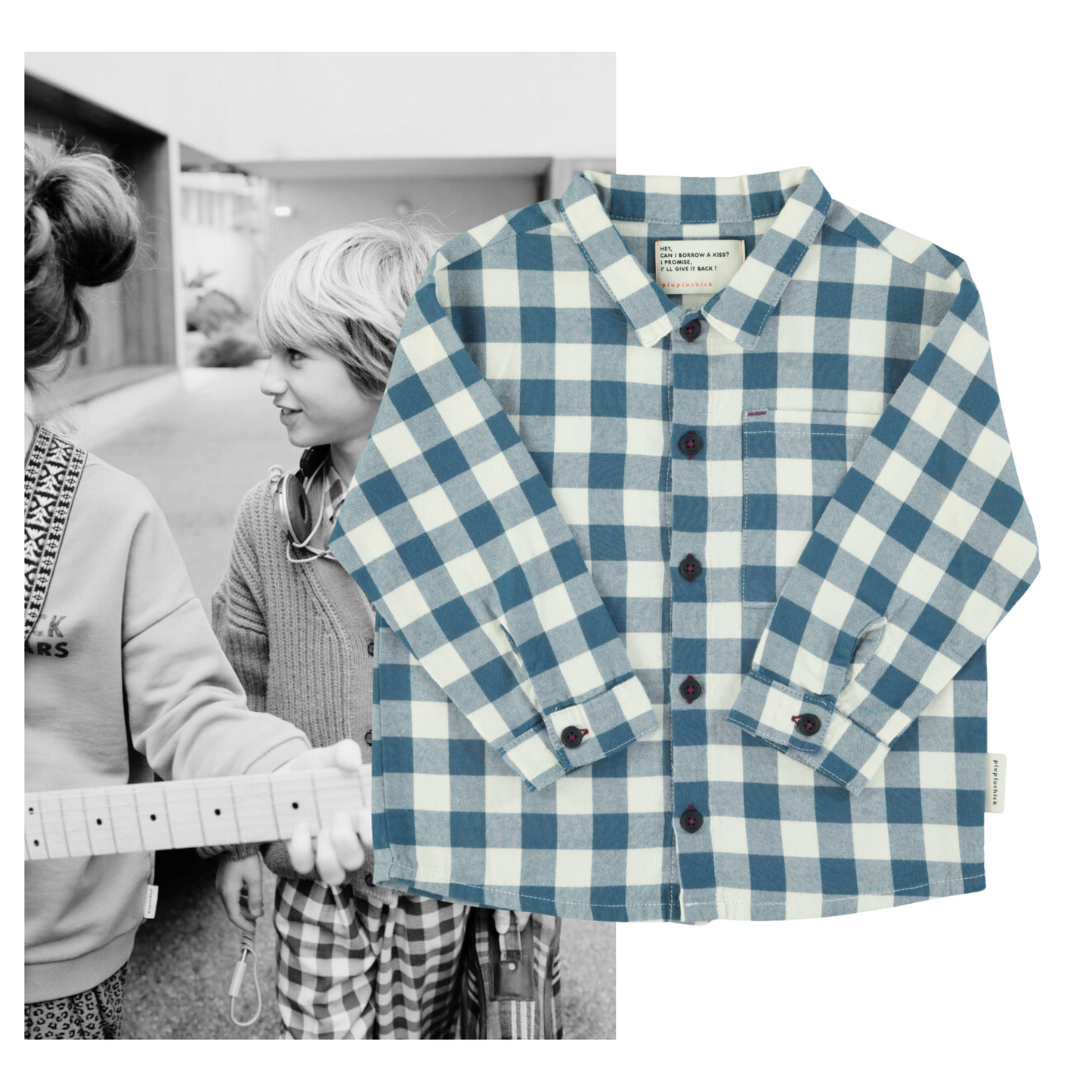 Piupiuchick AW25 - Shirt | Blue & white checkered