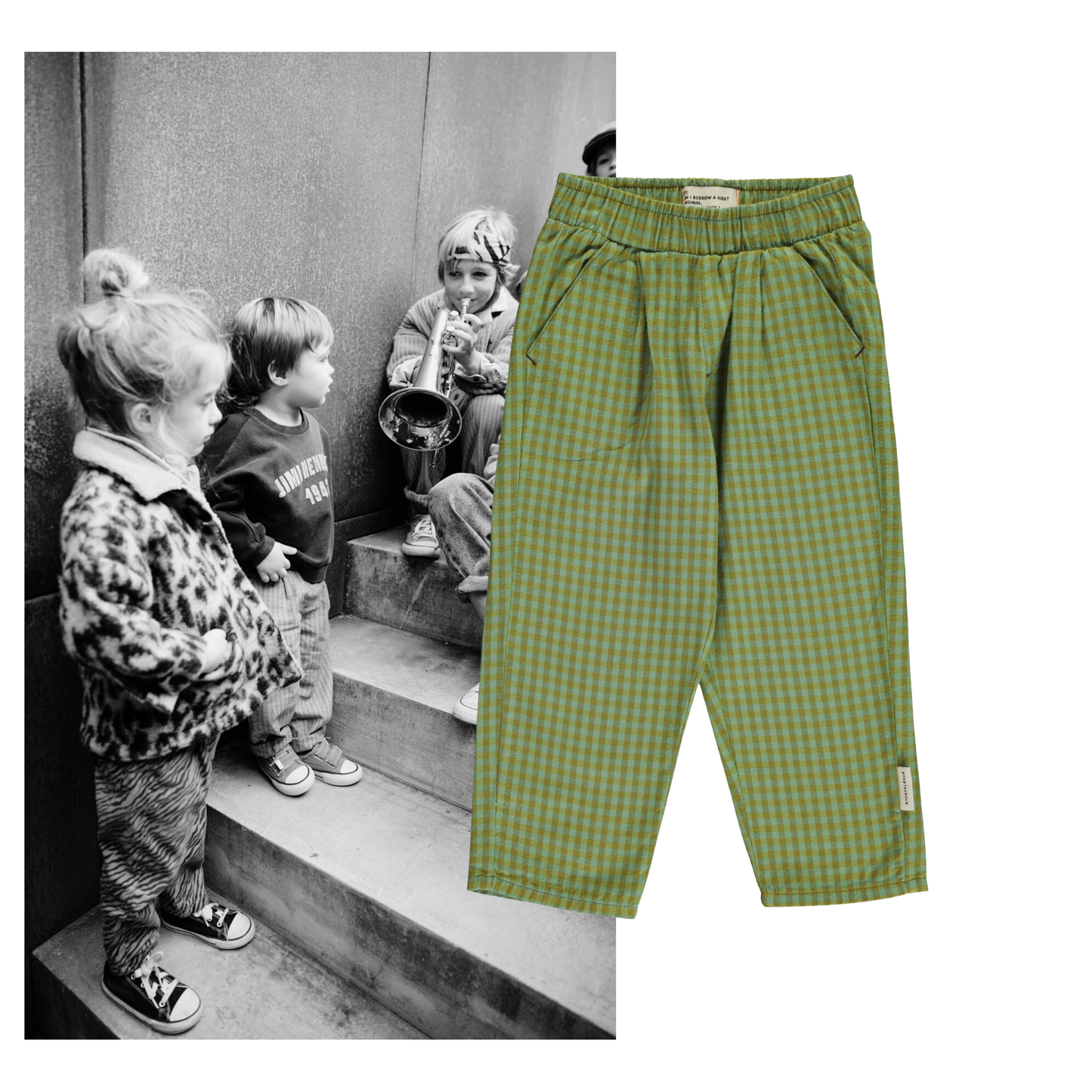 Piupiuchick AW25 - Unisex trousers | Green checkered