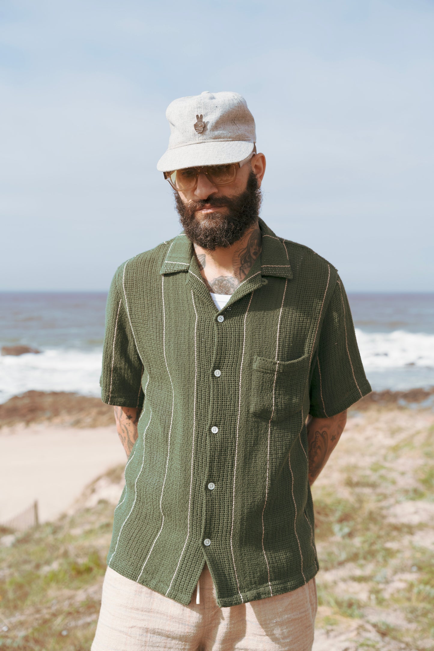 Portuguese Flannel - Alma Green Kurzarmhemd
