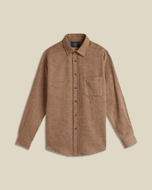 Portuguese Flannel - Langarm Hemd Herren - Baumwolle -Abstract Brown