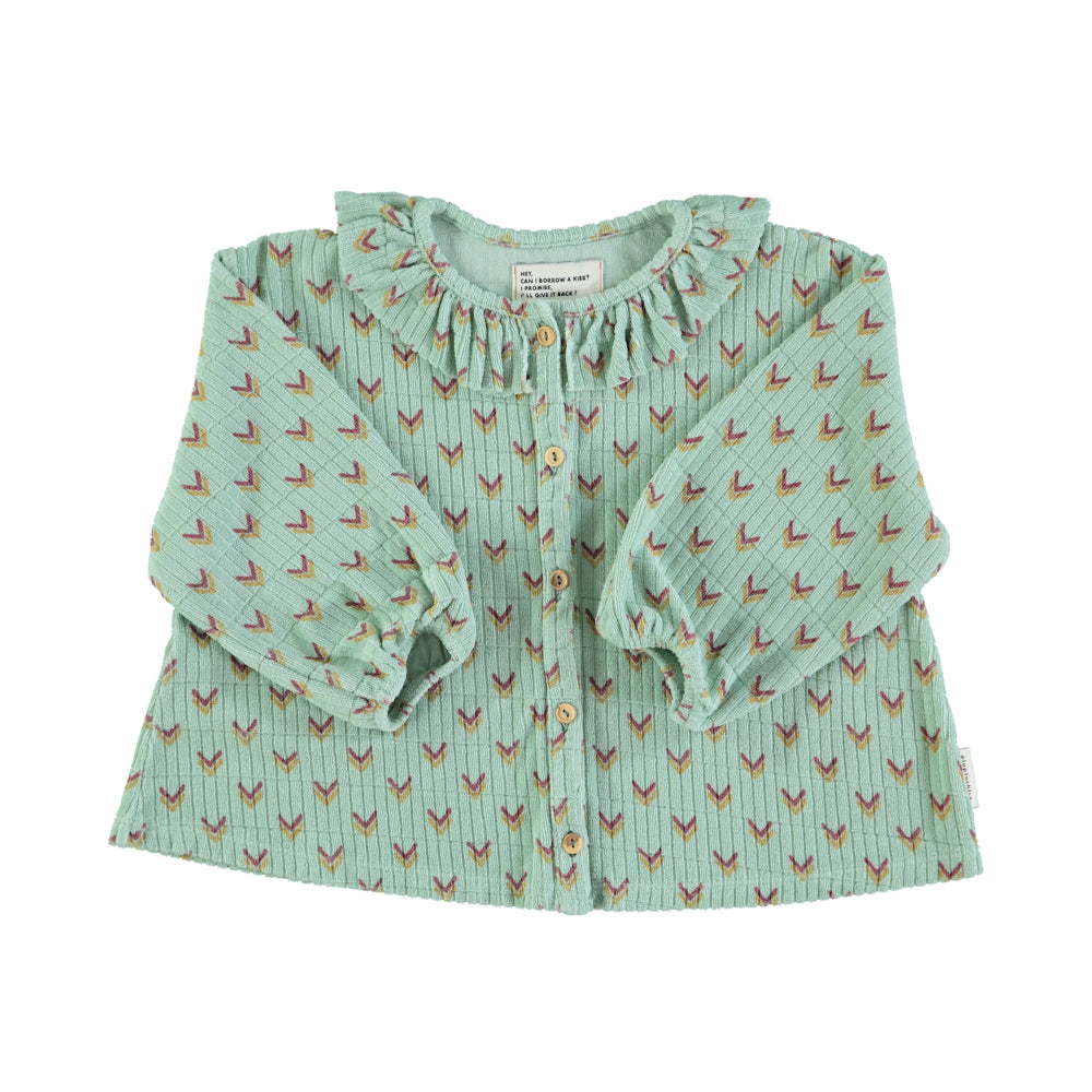 Piupiuchick - Blouse Terry Cotton Green Multicolor Arrows