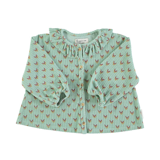 Piupiuchick - Blouse Terry Cotton Green Multicolor Arrows