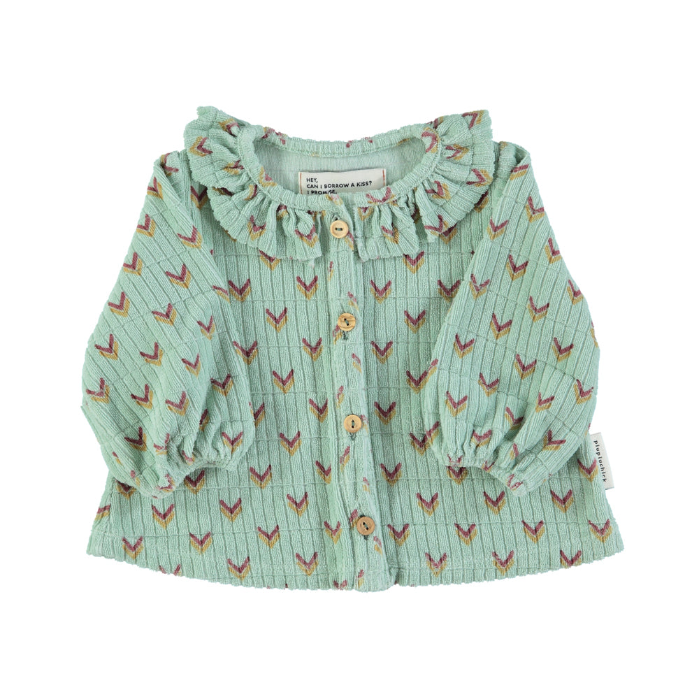 Piupiuchick - Blouse Terry Cotton Green Multicolor Arrows