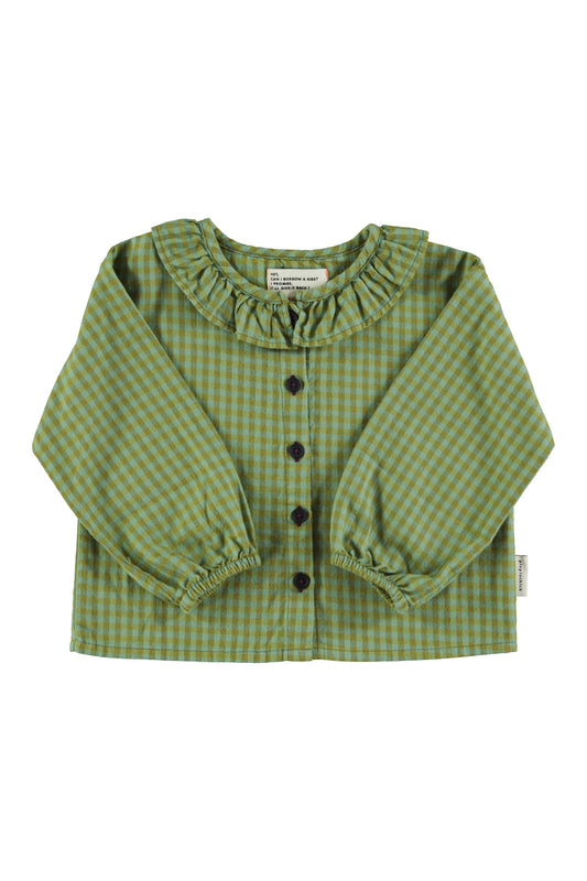 Piupiuchick AW25 - Blouse w/ collar | Green checkered