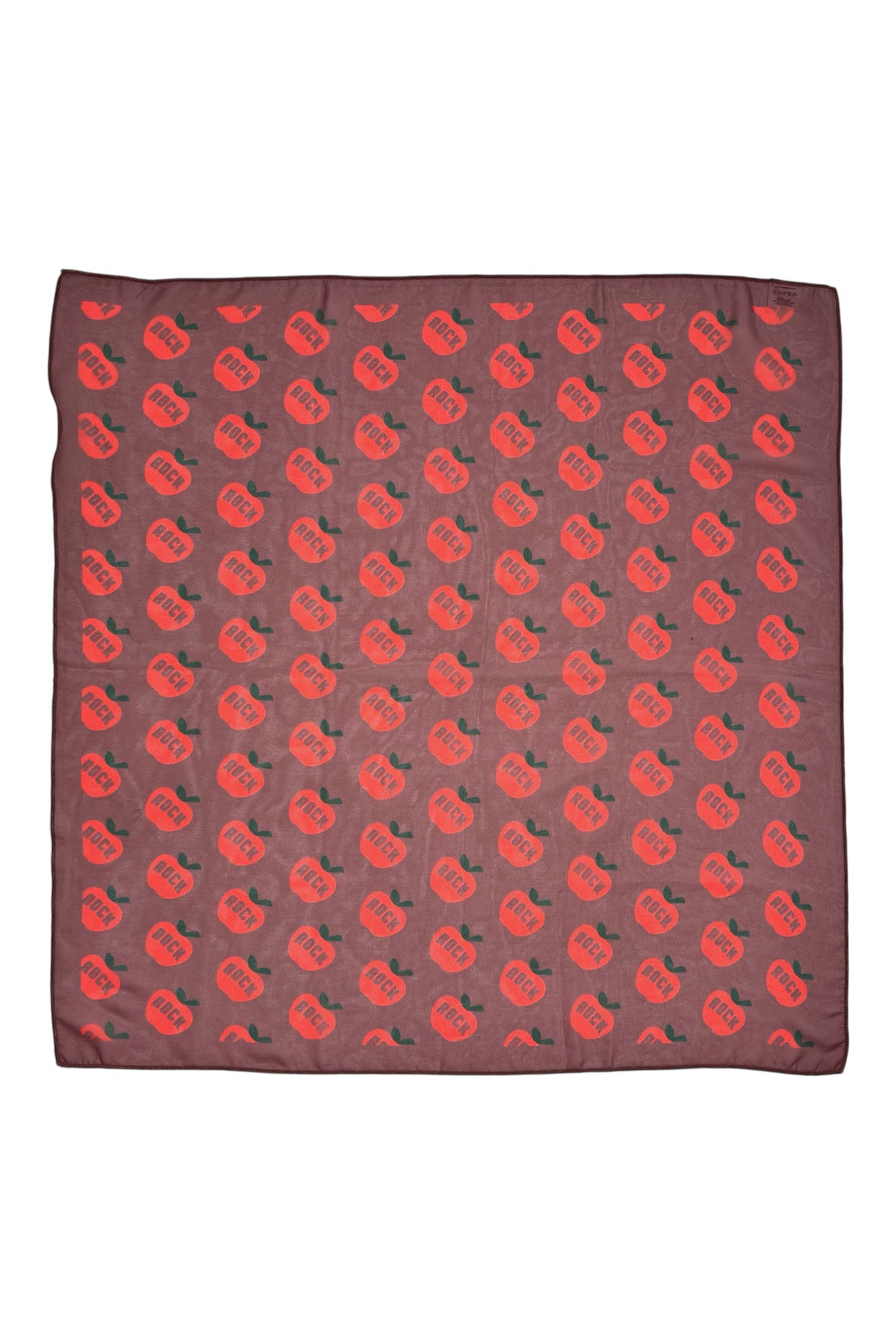 Piupiuchick AW25 - Chiffon bandana |Bordeaux w/ red apples allover