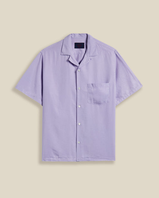 Portuguese Flannel - Kurzarmhemd Herren - Tencel - Lavendel Lila