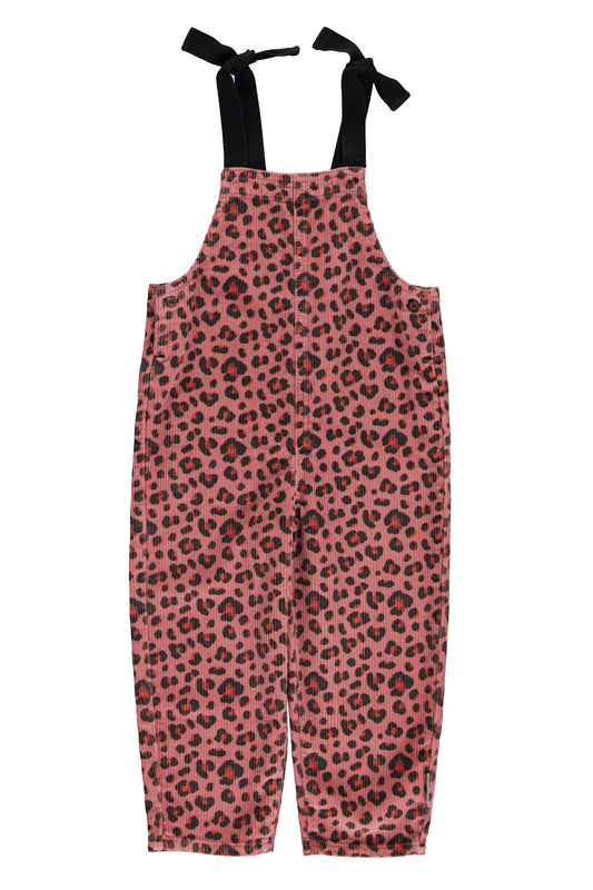 Piupiuchick AW25 - Dungarees | Pink w/ animal print