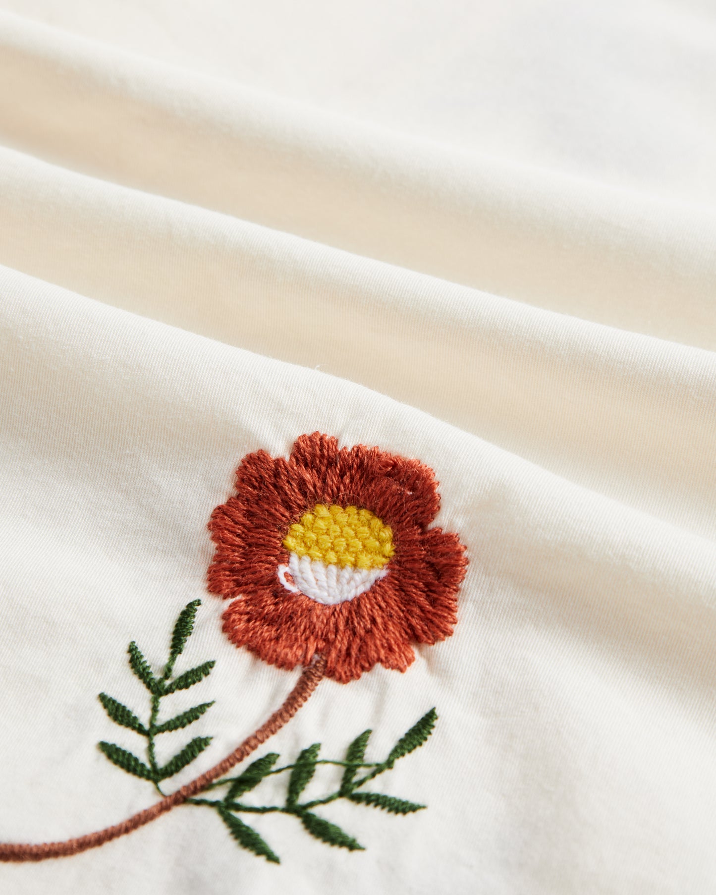 Portuguese Flannel - Embroidery Flowers Kurzarmhemd