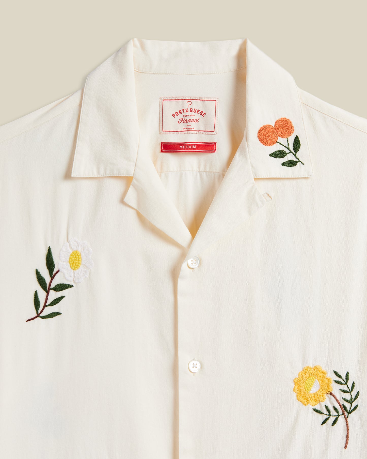 Portuguese Flannel - Embroidery Flowers Kurzarmhemd