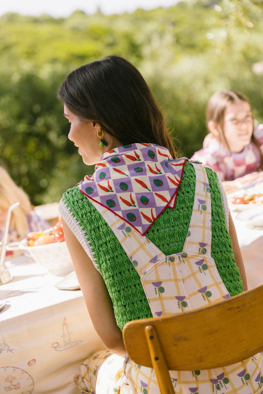 Favorite People Bandana Tuch "Formaggio" aus Baumwolle – Nachhaltig, Made in Portugal
