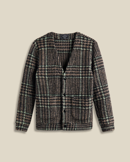 Portuguese Flannel - Langarm Cardigan Herren - mit Schurwolle - Schwarz Grün