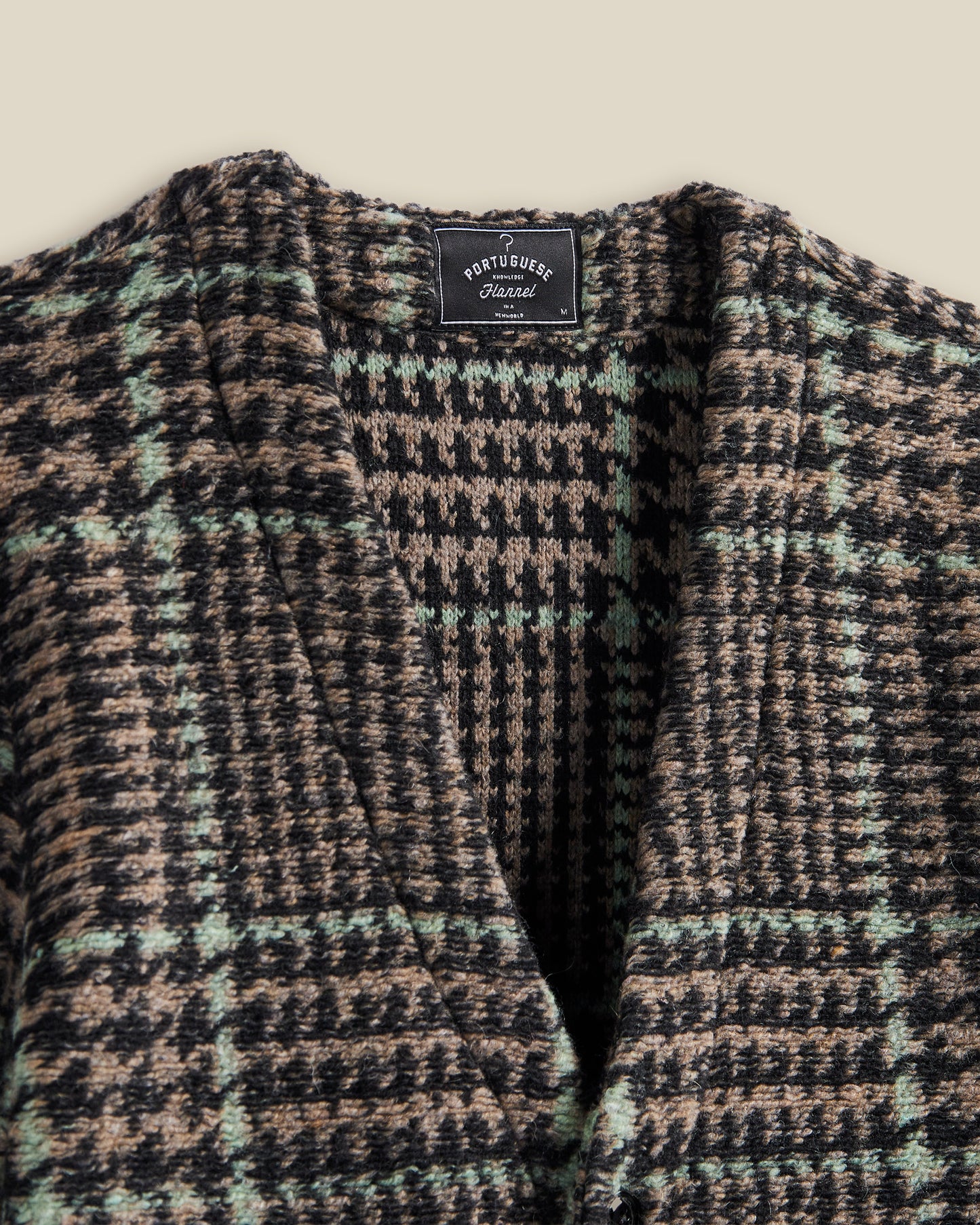 Portuguese Flannel - gales cardigan black green