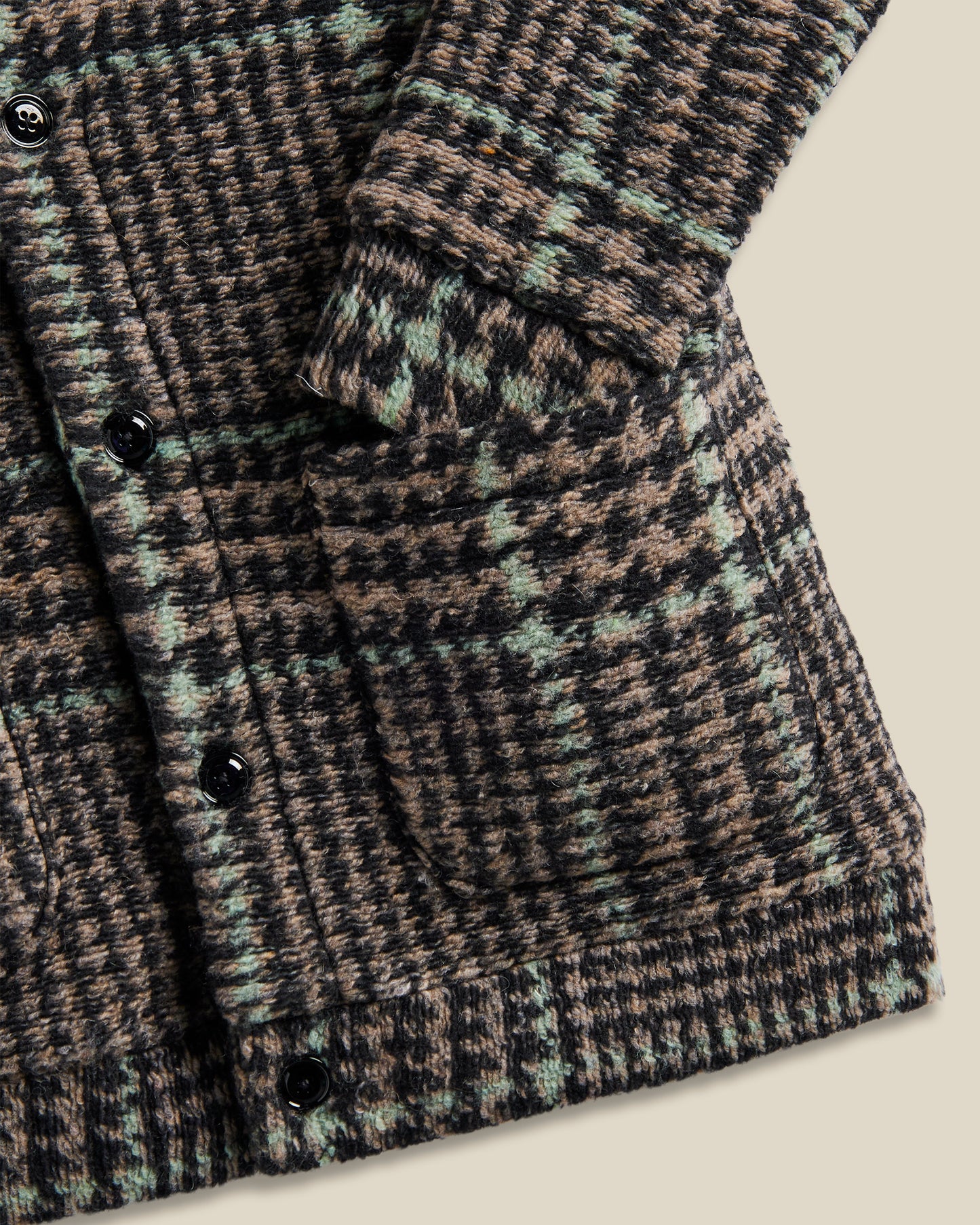 Portuguese Flannel - gales cardigan black green