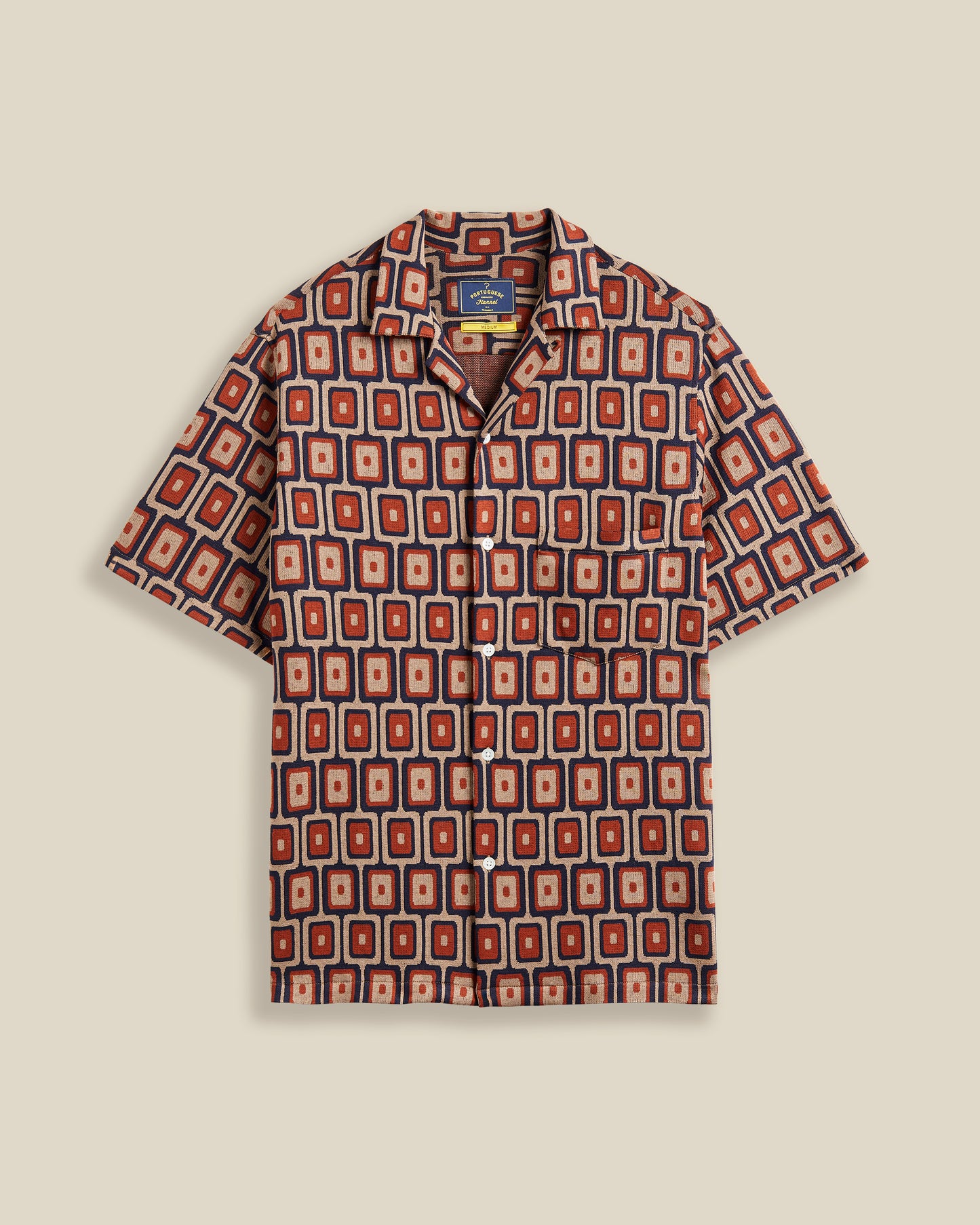 Portuguese Flannel - Geometric Knit Kurzarmhemd