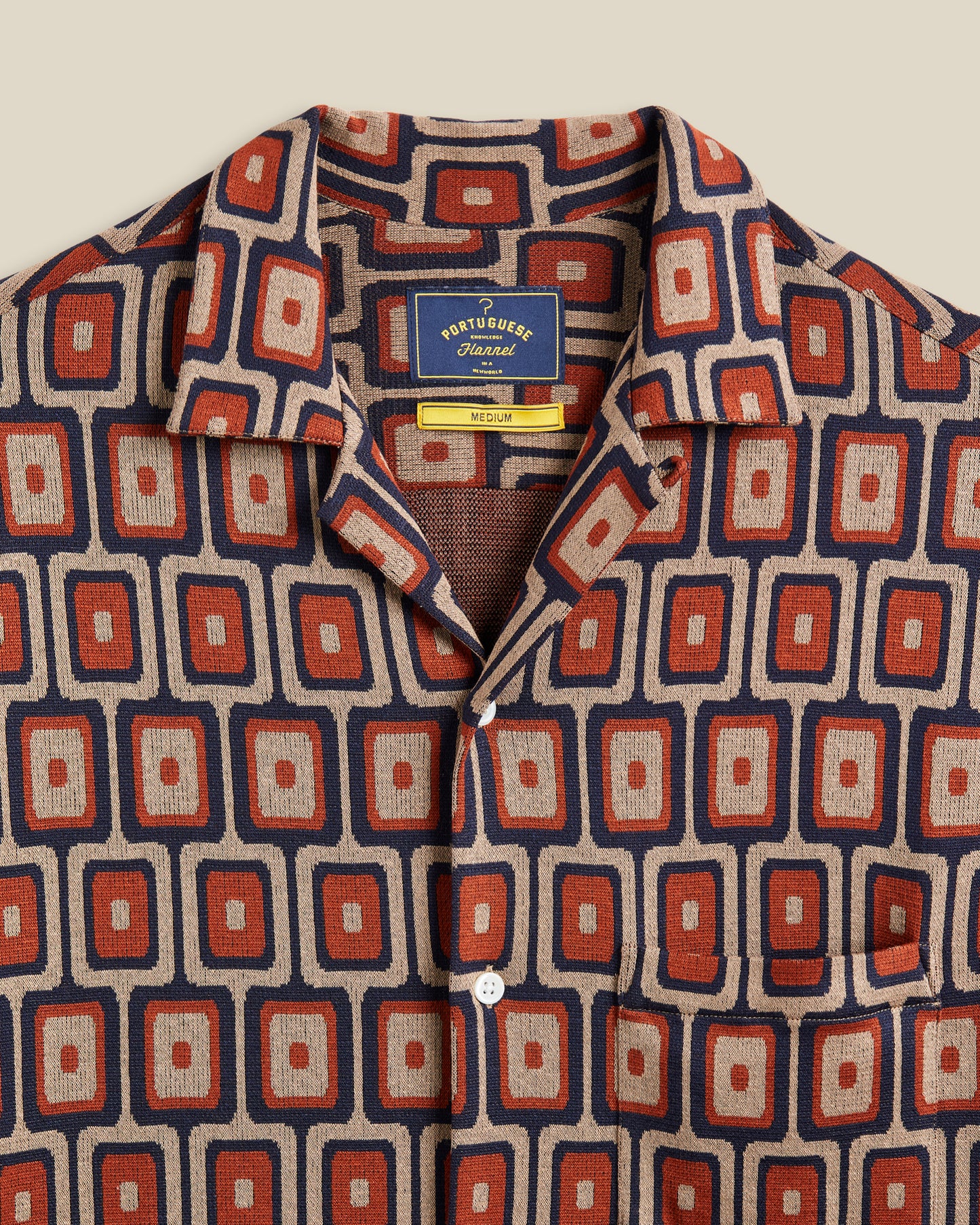Portuguese Flannel - Geometric Knit Kurzarmhemd