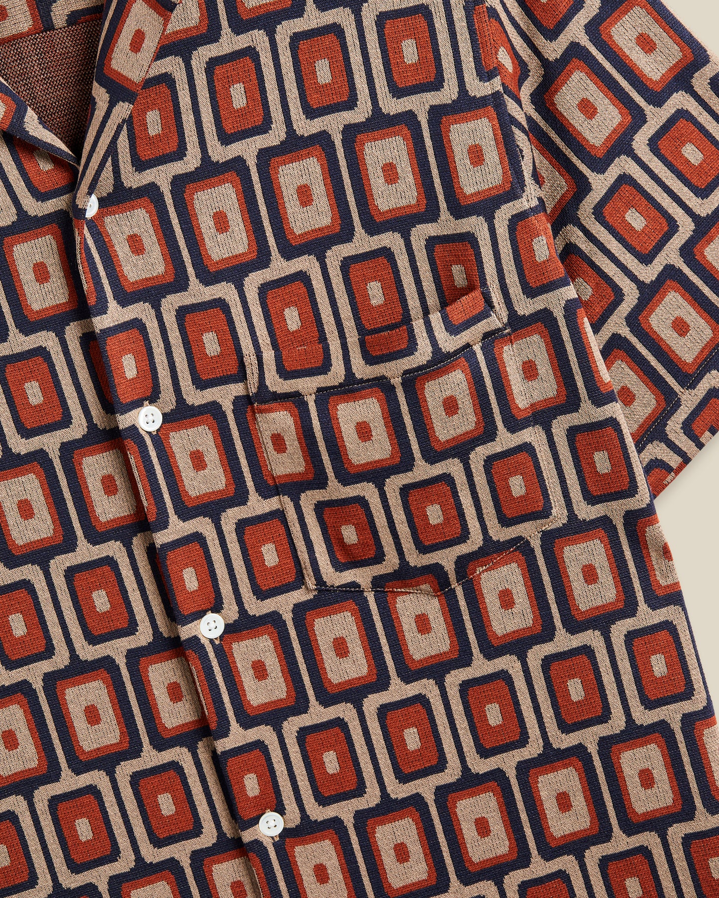 Portuguese Flannel - Geometric Knit Kurzarmhemd