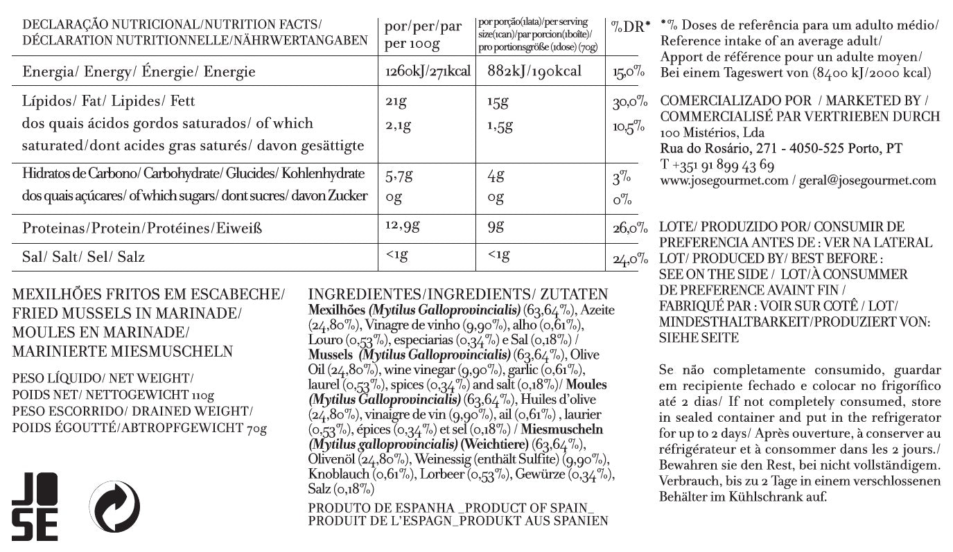 Jose Gourmet - Marinierte Miesmuscheln