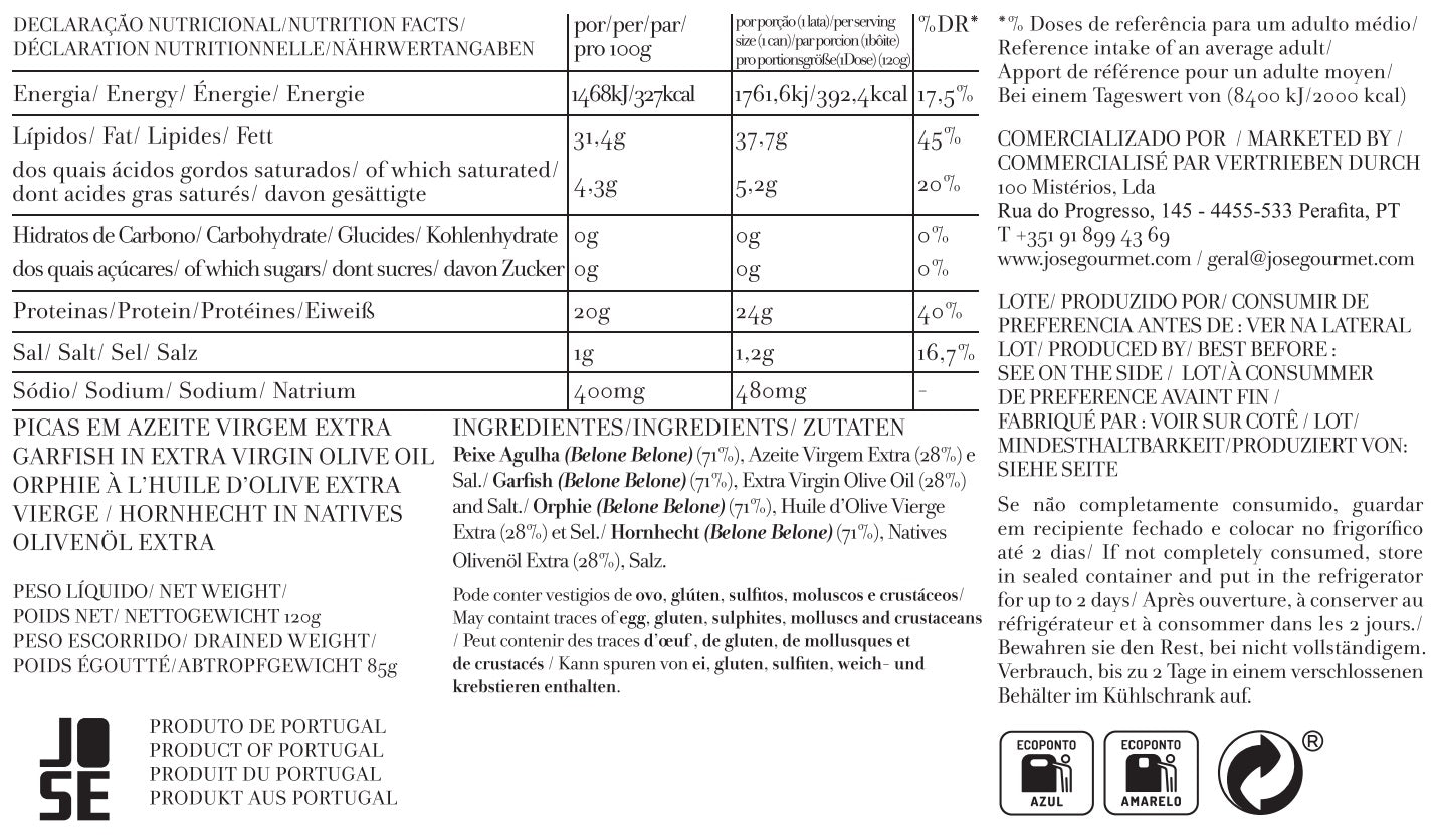 Jose Gourmet - Hornhecht in Nativem Olivenöl Extra