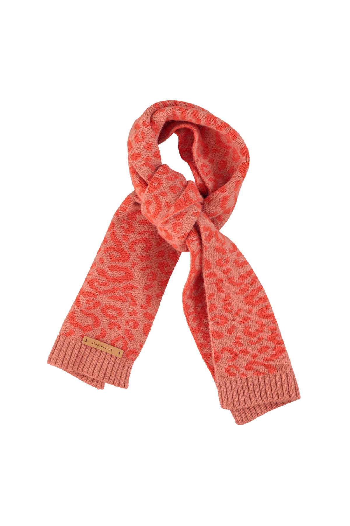 Piupiuchick AW25 - Knitted scarf | Pink w/ animal print