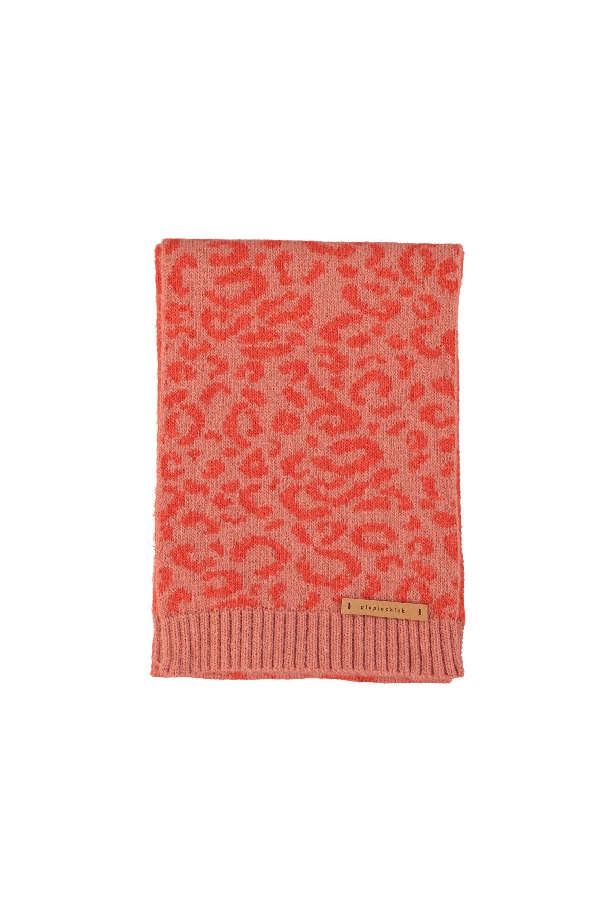 Piupiuchick AW25 - Knitted scarf | Pink w/ animal print