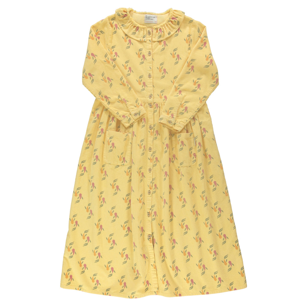 Piupiuchick - Long Shirt Dress Yellow w Multicolor Fishes