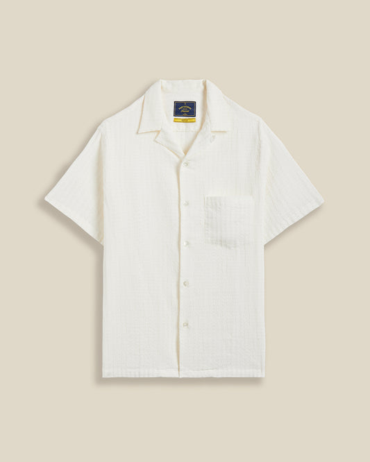 Portuguese Flannel - Kurzarmhemd Herren - Baumwolle - Mondego Weiß