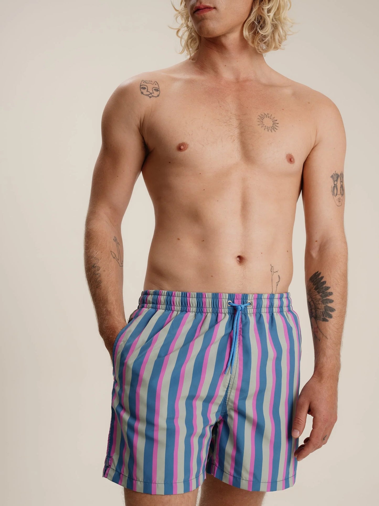 Mustique - Midnight striped - Badeshorts