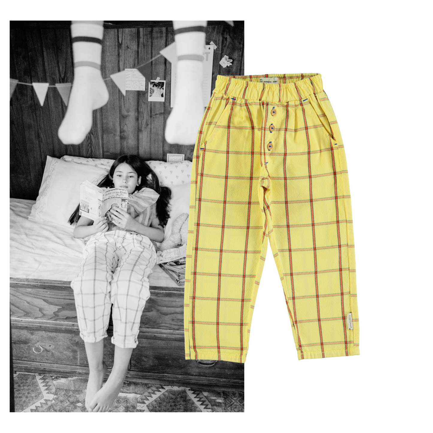 Piupiuchick - Unisex Trousers Yellow Checkered SS25
