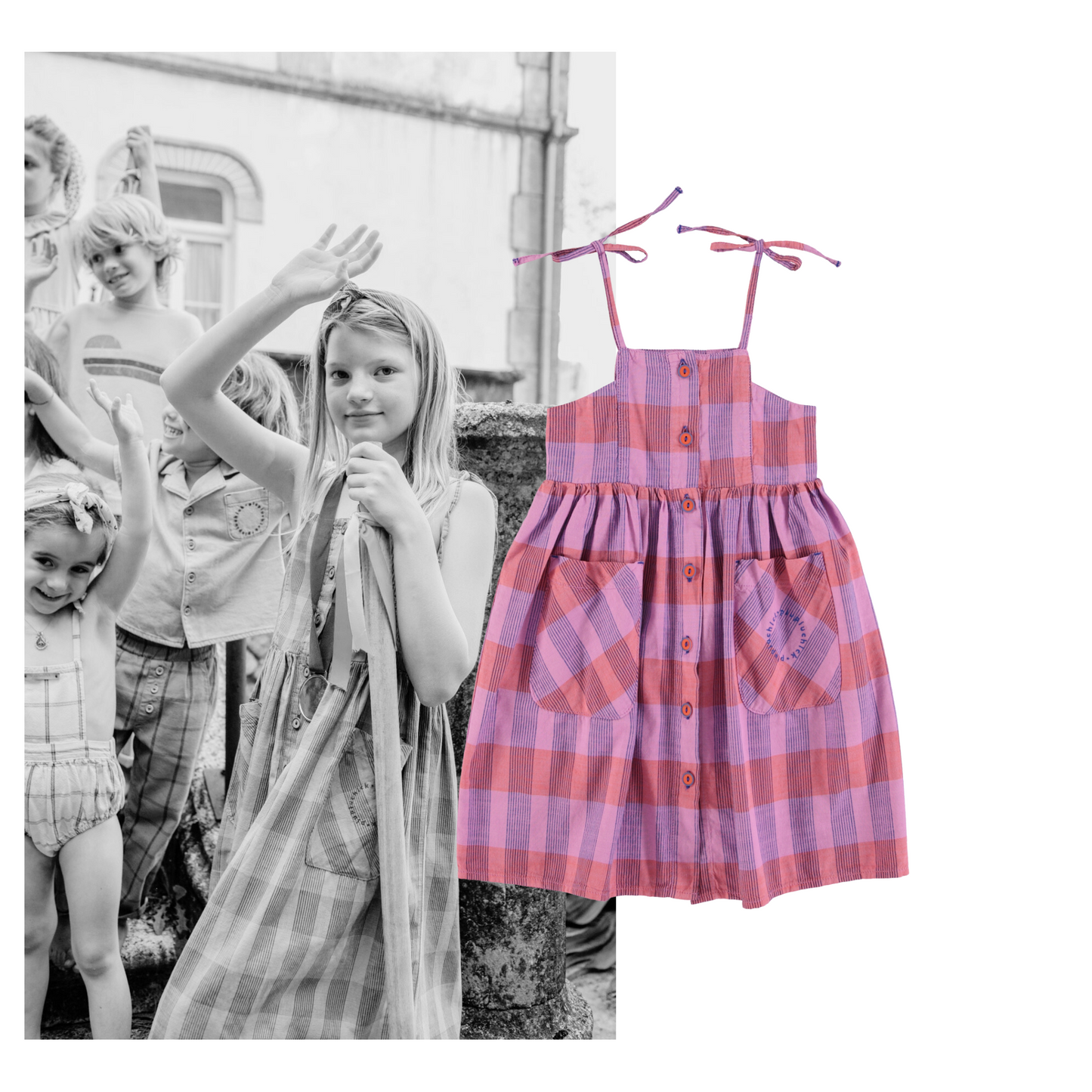 Piupiuchick - Long Dress Lavender Checkered SS25