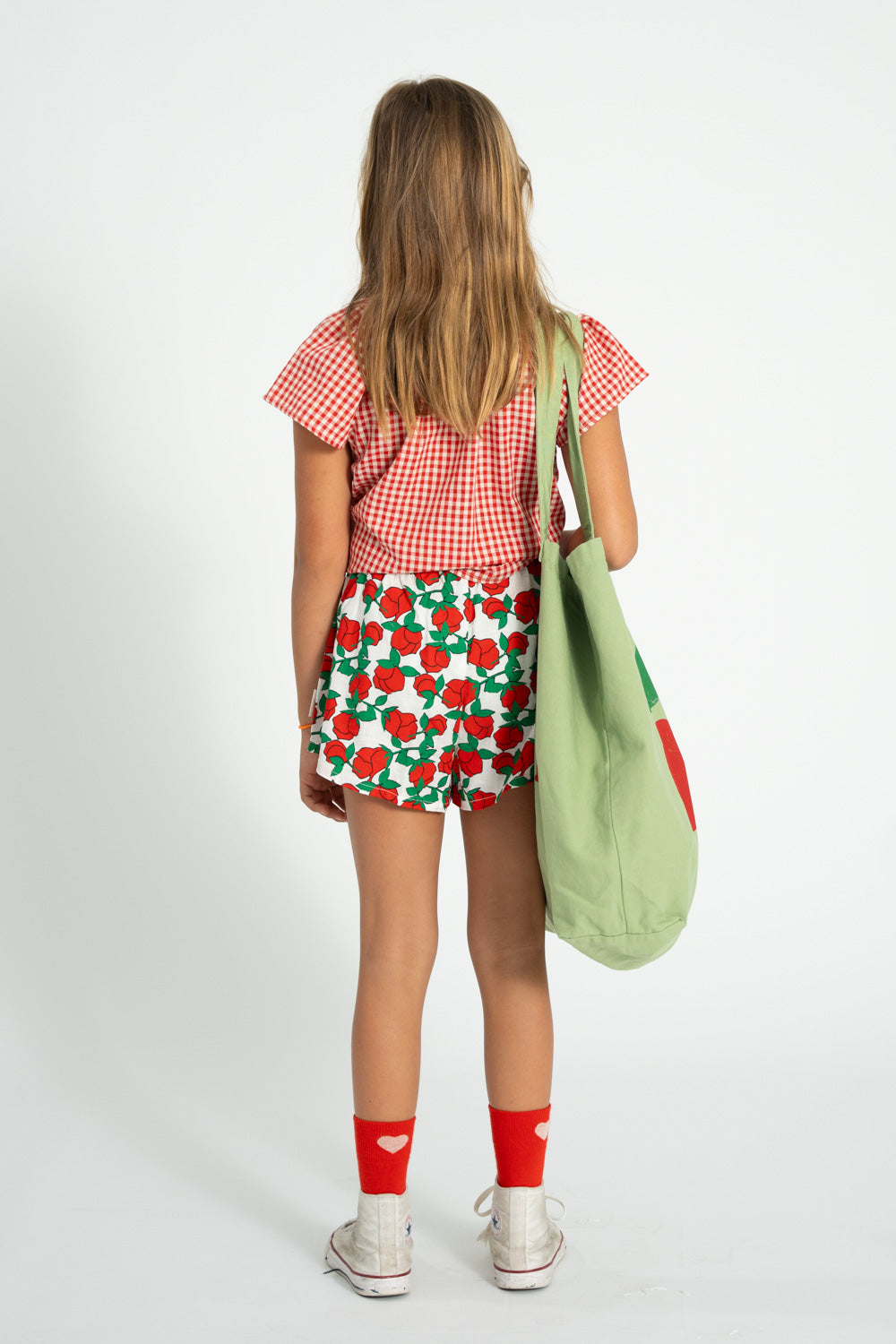 Piupiuchick SS26 - Kinder Bluse - Bio-Baumwolle - Rot Weiß Kariert