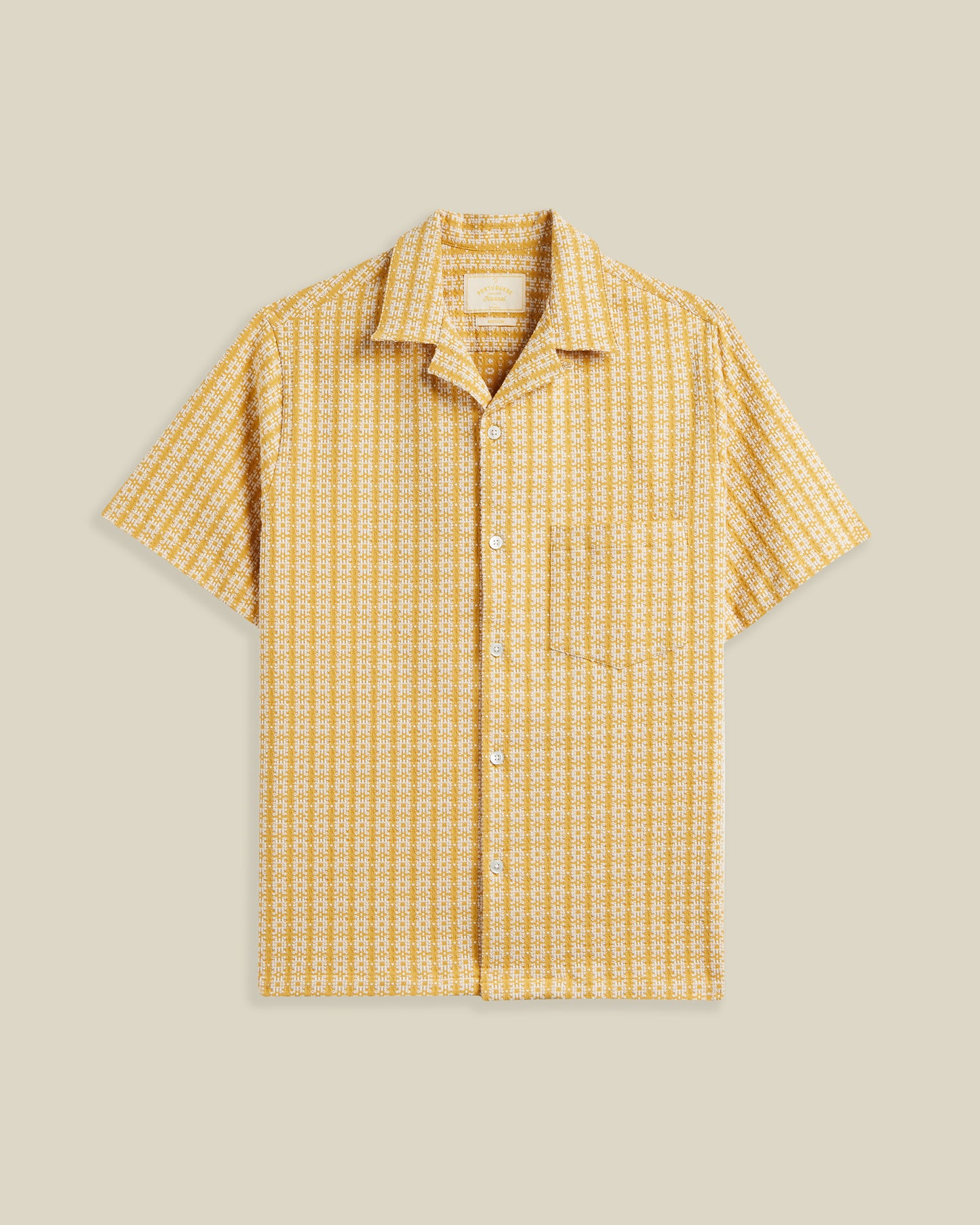 Portuguese Flannel - Kurzarmhemd Herren - Baumwolle - Gelb Geometrisch