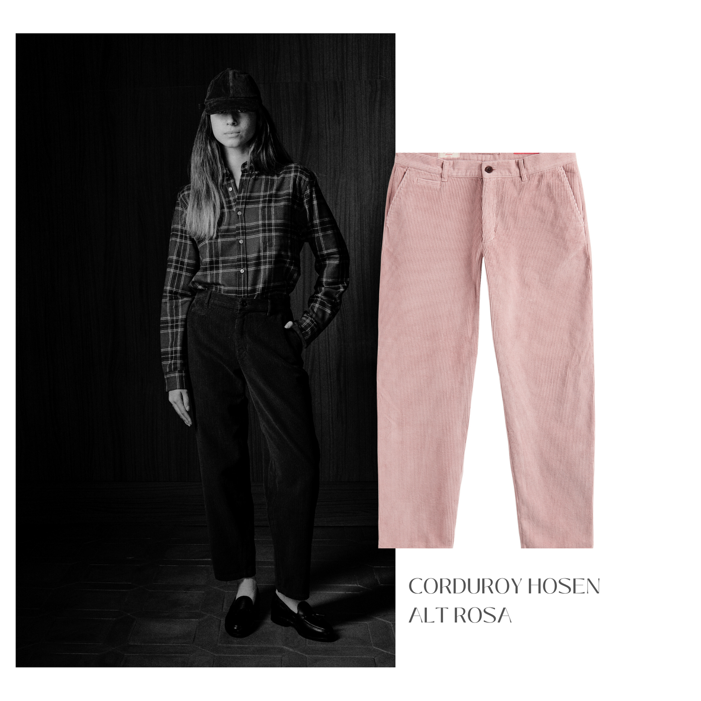 Portuguese Flannel - corduroy trousers old rose