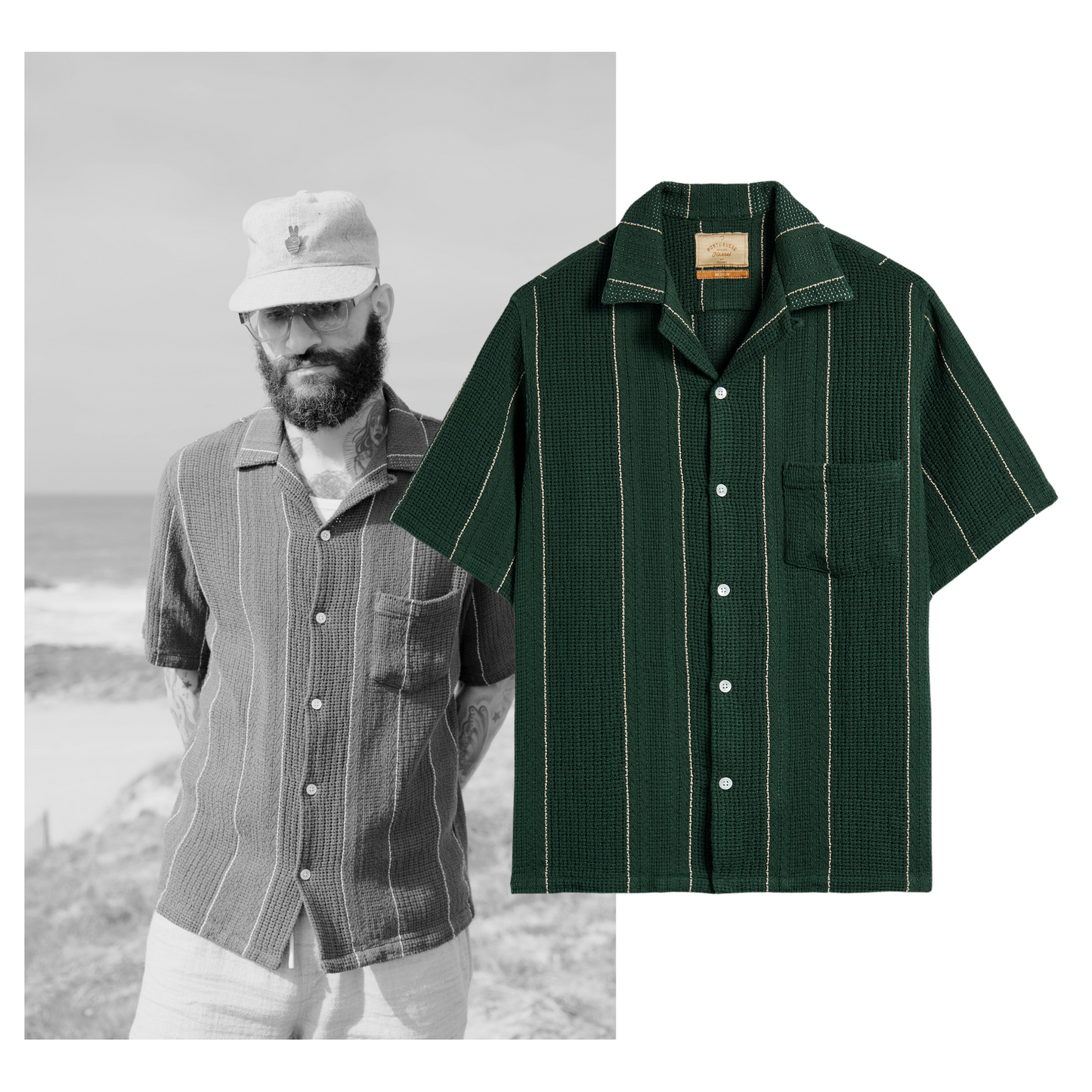 Portuguese Flannel - Alma Green Kurzarmhemd