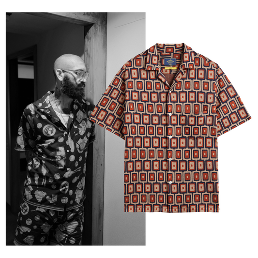 Portuguese Flannel - Geometric Knit Kurzarmhemd