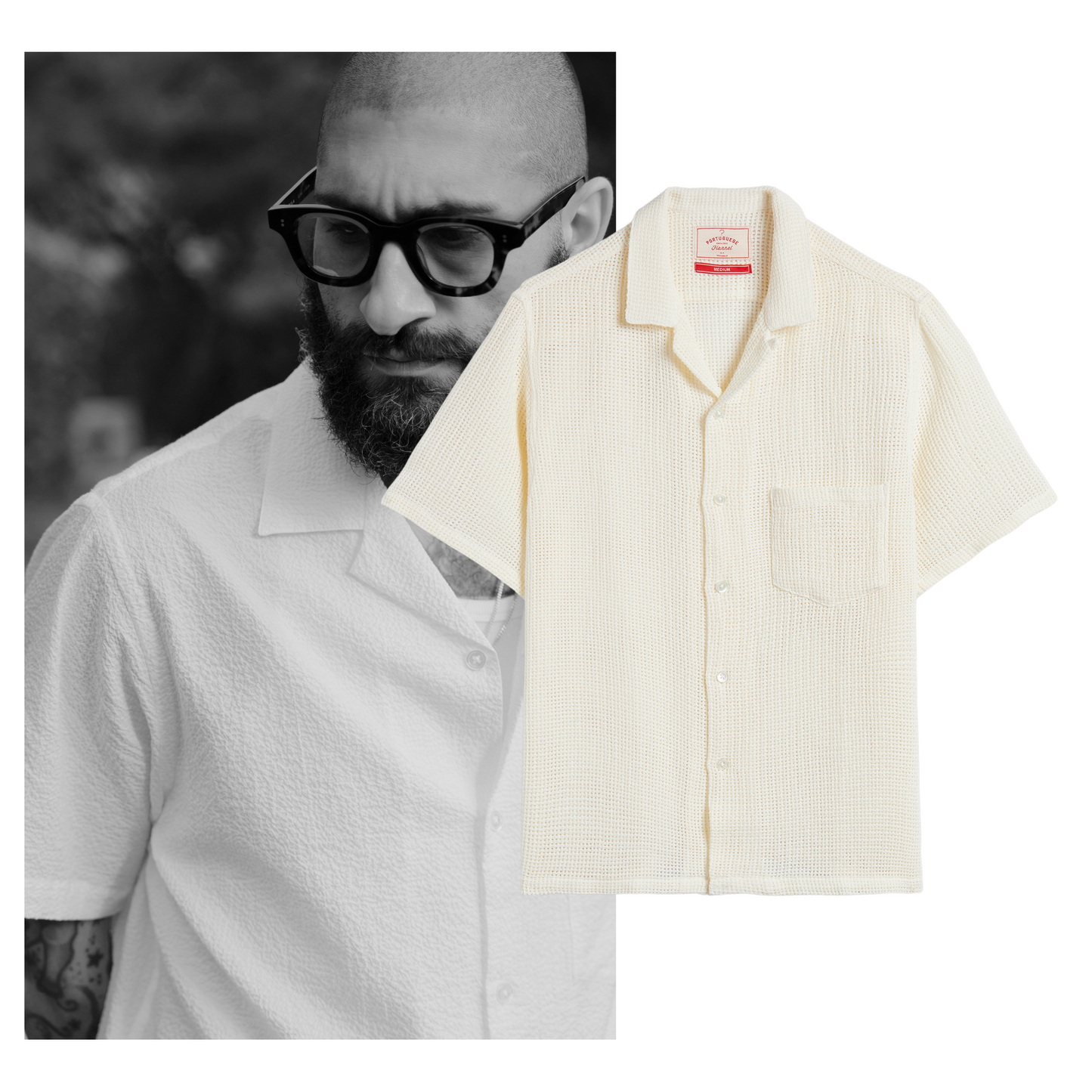 Portuguese Flannel - Salva White Kurzarmhemd