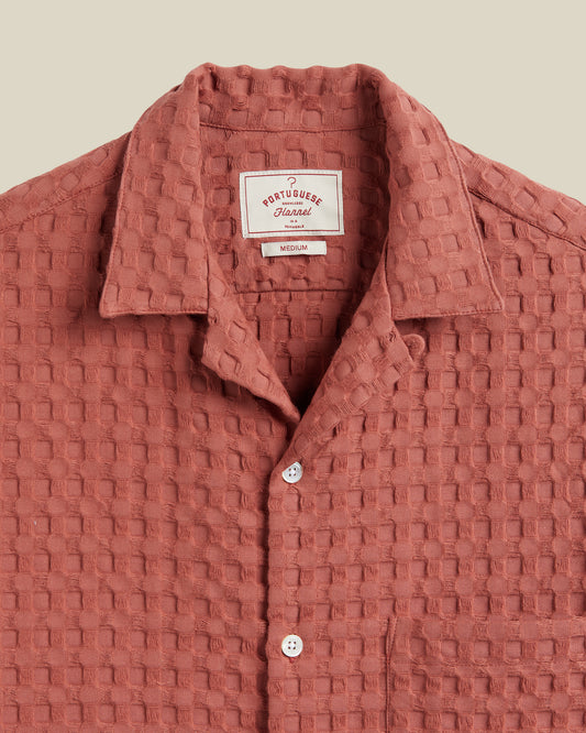 Portuguese Flannel - Kurzarmhemd Herren - 100% Baumwolle - Rot