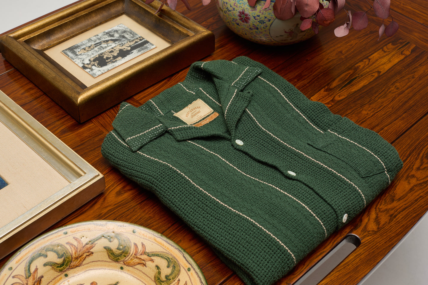 Portuguese Flannel - Alma Green Kurzarmhemd