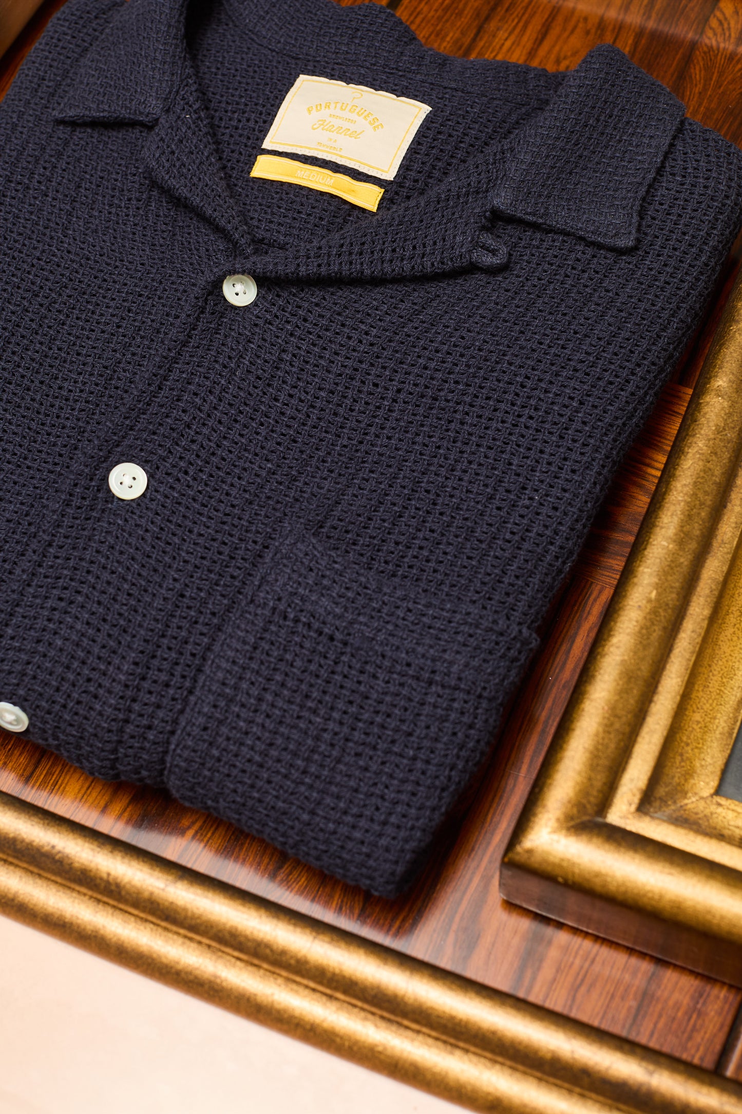 Portuguese Flannel - Salva Navy Kurzarmhemd