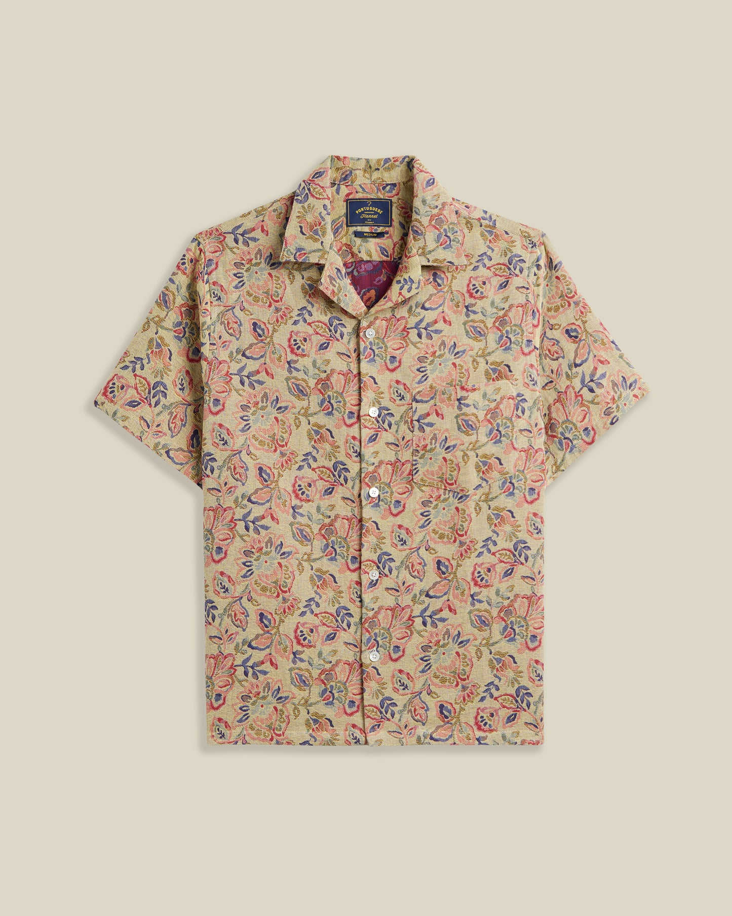 Portuguese Flannel - Kurzarmhemd Herren - 100% Baumwolle - Blumen Muster