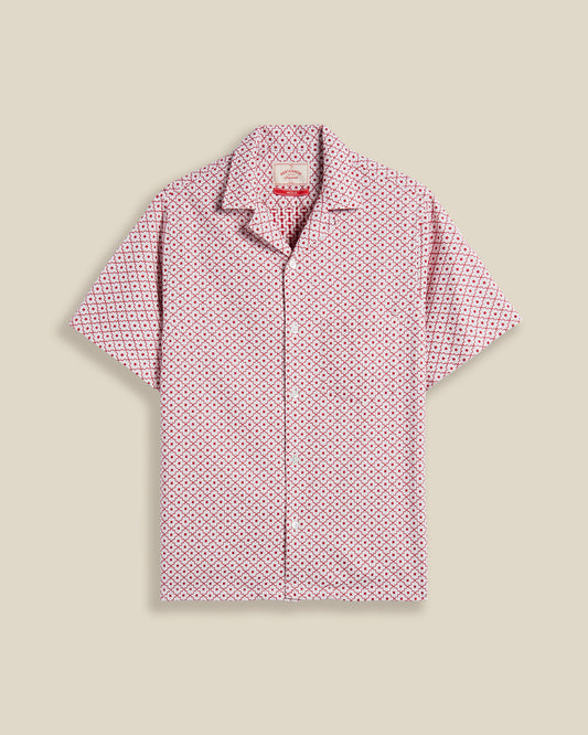 Portuguese Flannel - Kurzarmhemd Herren - Baumwolle - Rot Weiß Kariert
