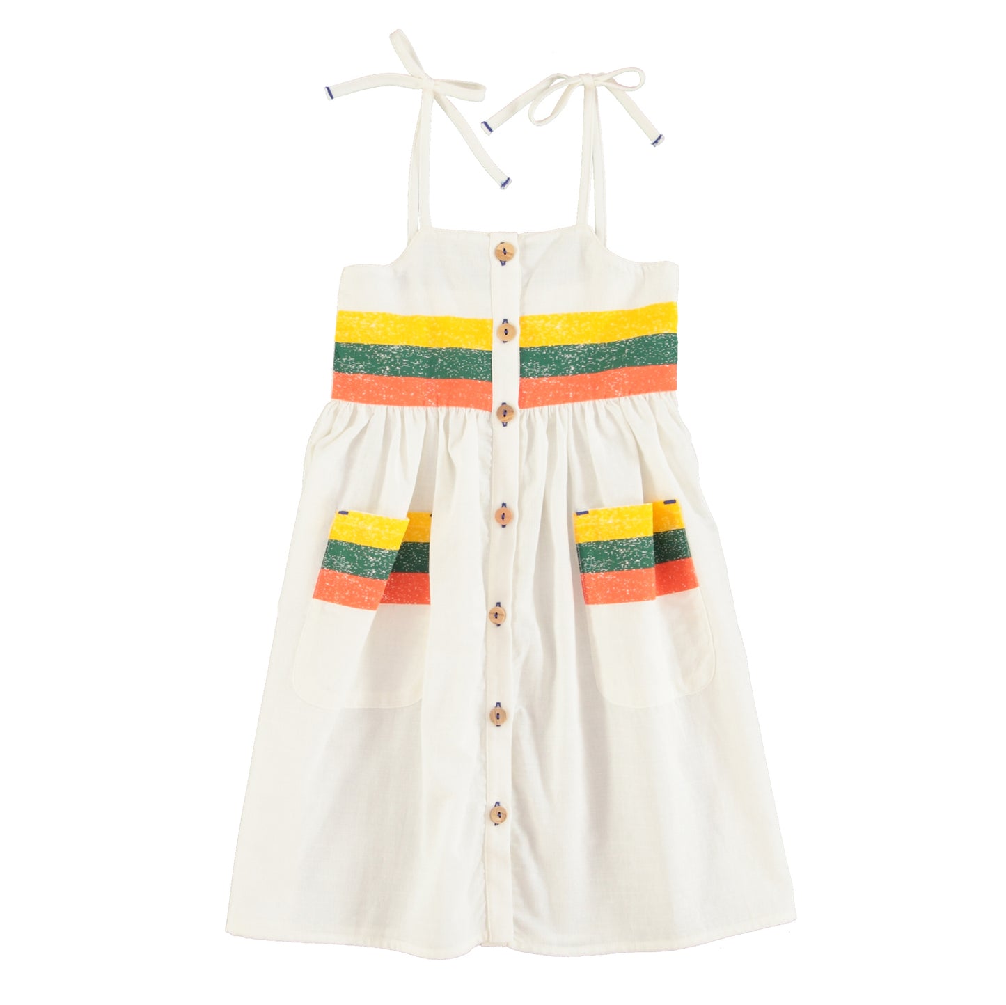 Piupiuchick - Long Dress Ecru Multicolor Stripes Print SS25