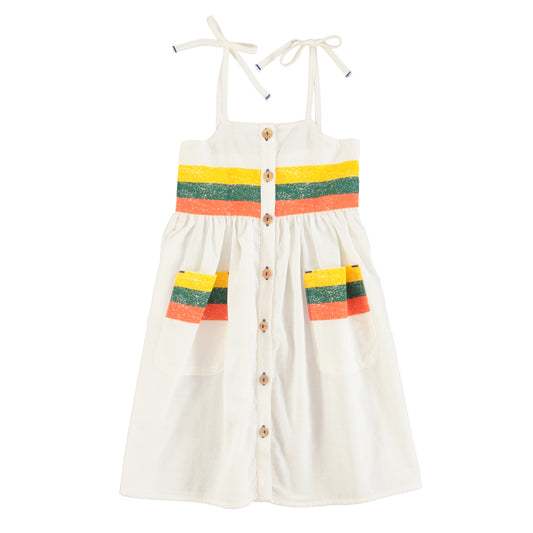 Piupiuchick - Long Dress Ecru Multicolor Stripes Print SS25