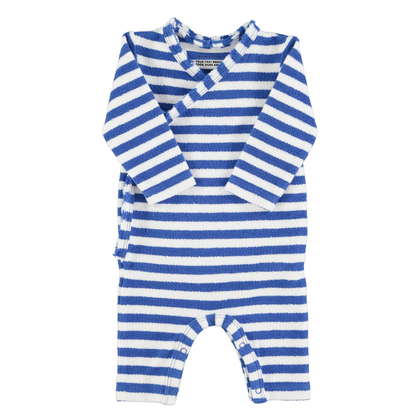 Piupiuchick - Newborn Babygrow Blue & White Stripes SS25
