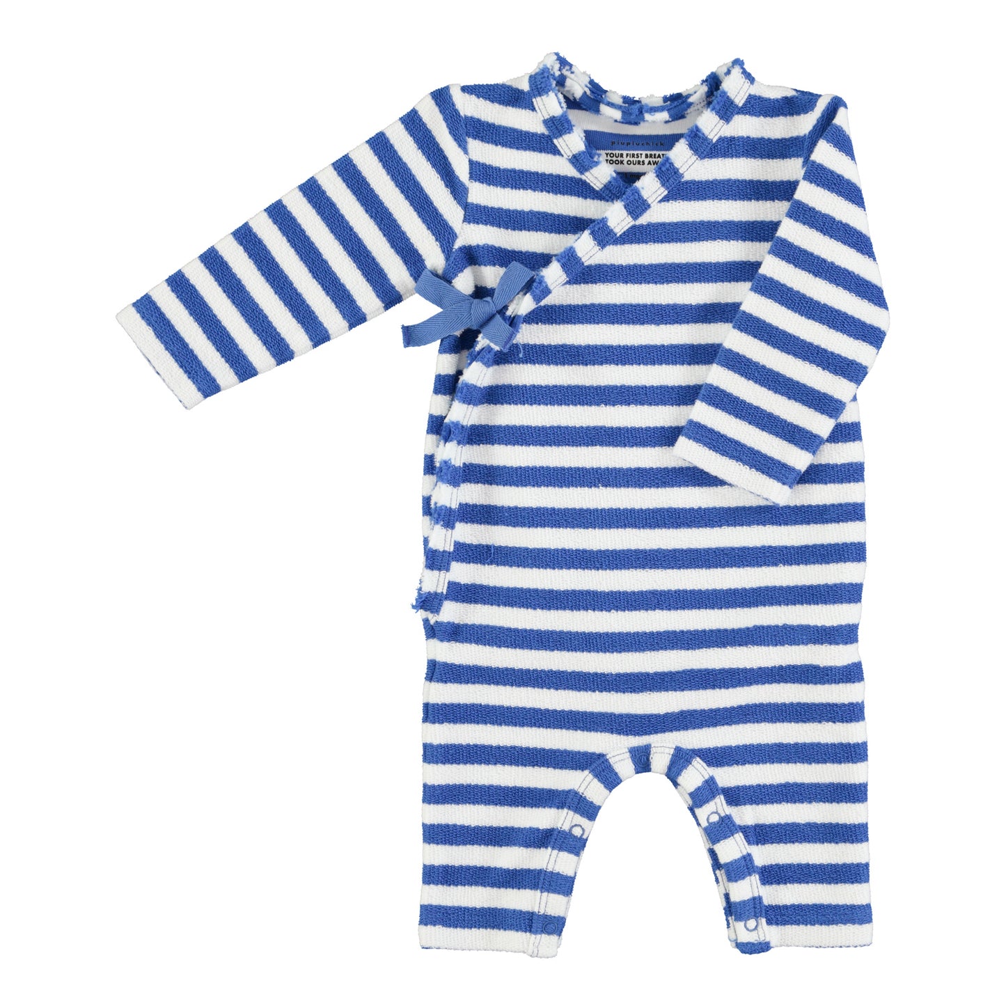 Piupiuchick - Newborn Babygrow Blue & White Stripes SS25