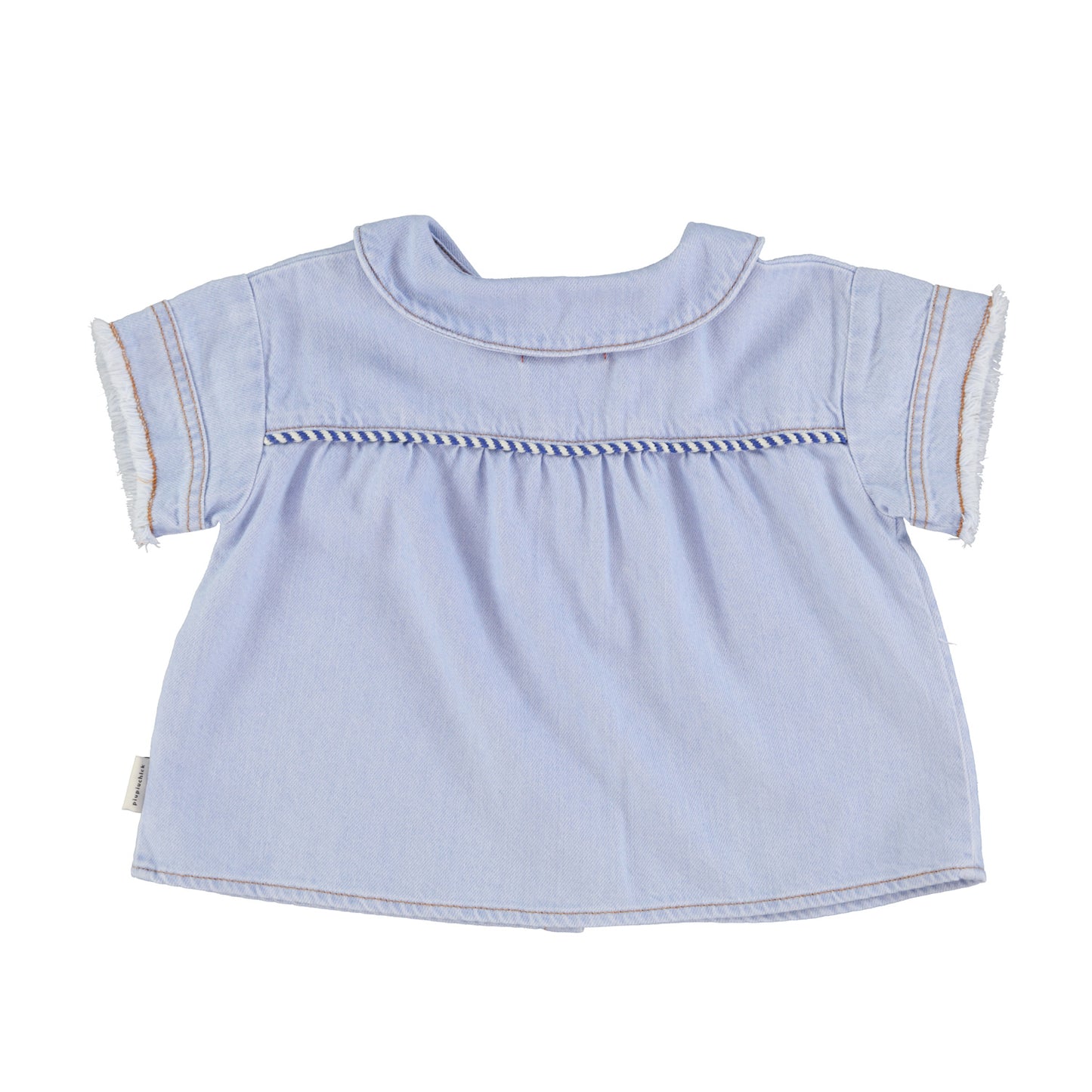 Piupiuchick - Peter Pan Collar Shirt Light Blue Soft Denim SS25