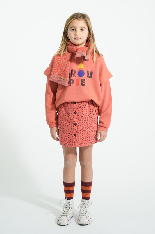 Piupiuchick AW25 - Knitted scarf | Pink w/ animal print