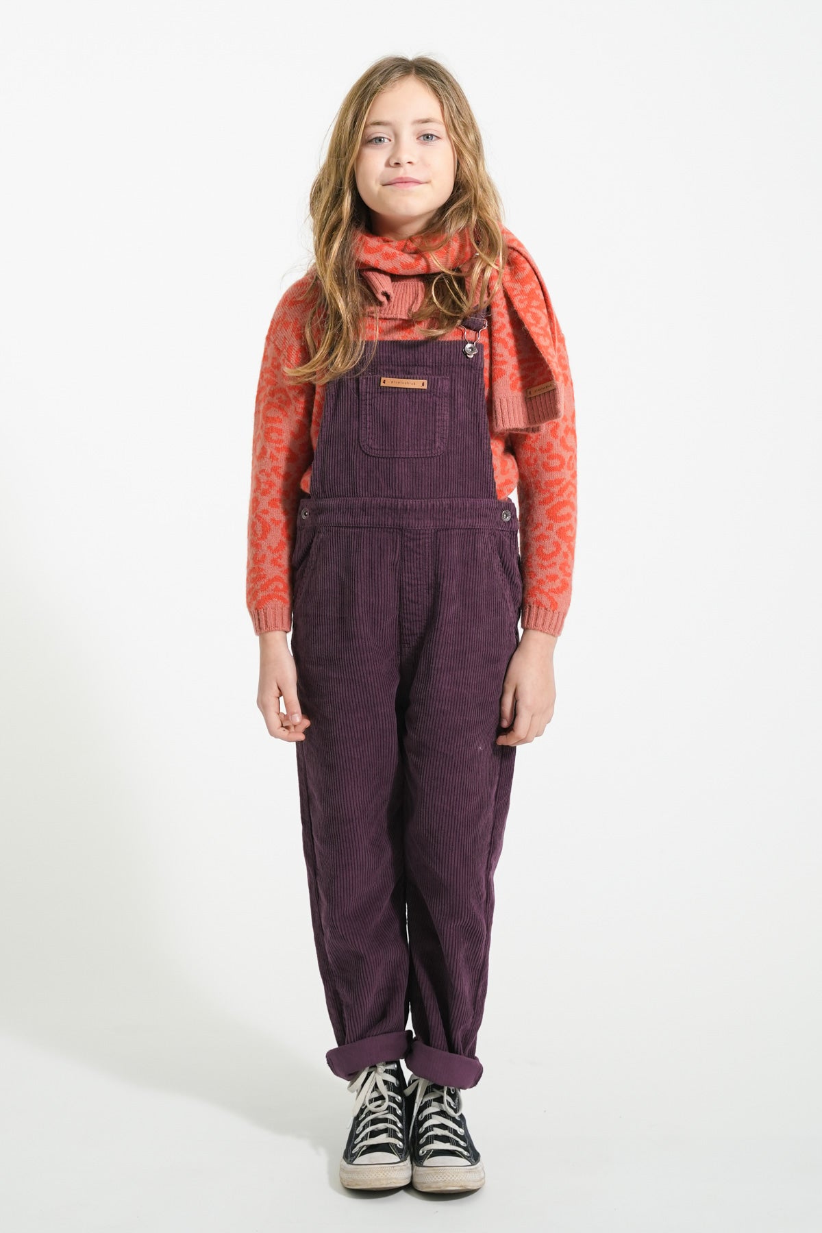 Piupiuchick AW25 - Knitted sweater w/ collar | Pink w/ animal print