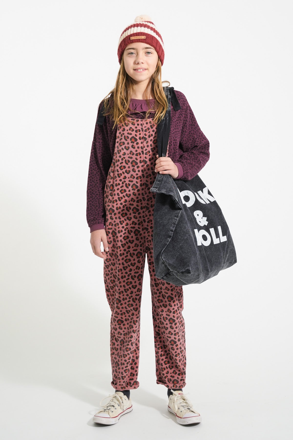 Piupiuchick AW25 - Dungarees | Pink w/ animal print